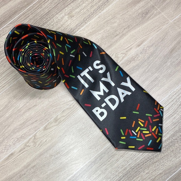 Amscan It’s My B-Day Black Tie with Colorful Sprinkles - Picture 1 of 14